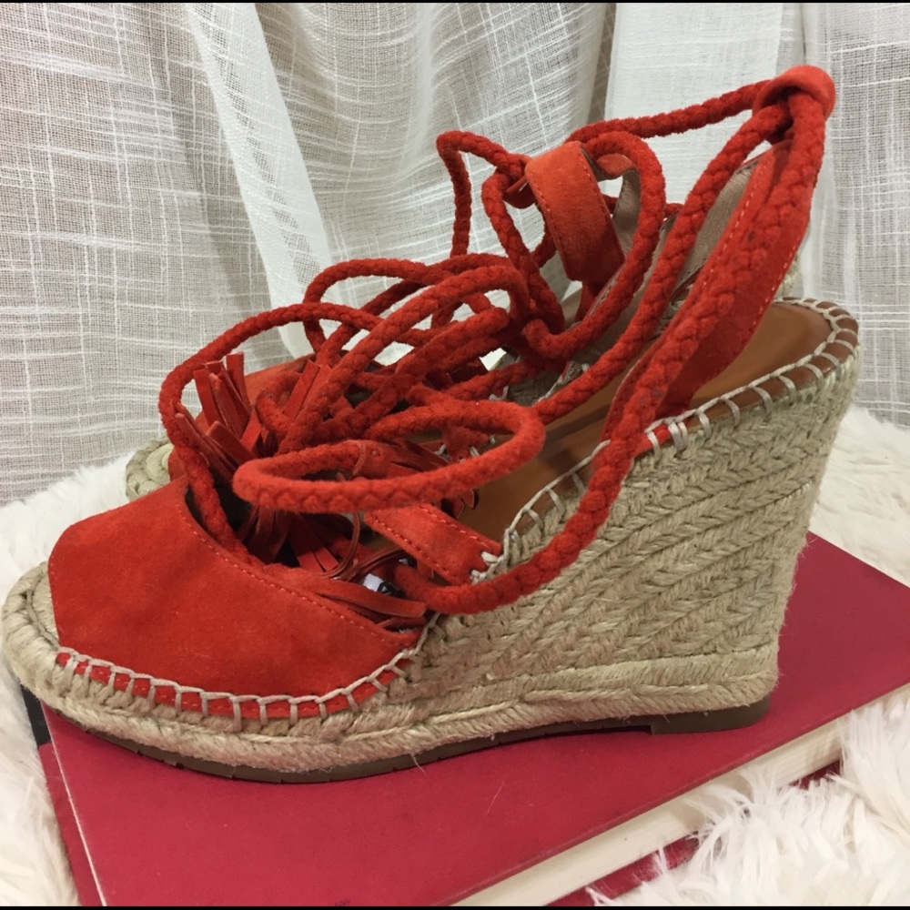 Joie Phylis Rope Wedge Sandal Red - Picture 3 of 6