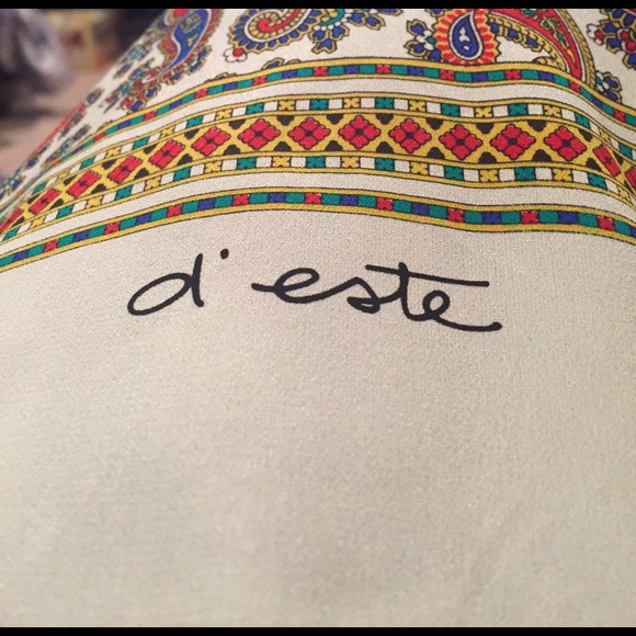 D'este Multi-colored silk scarf - Picture 4 of 4