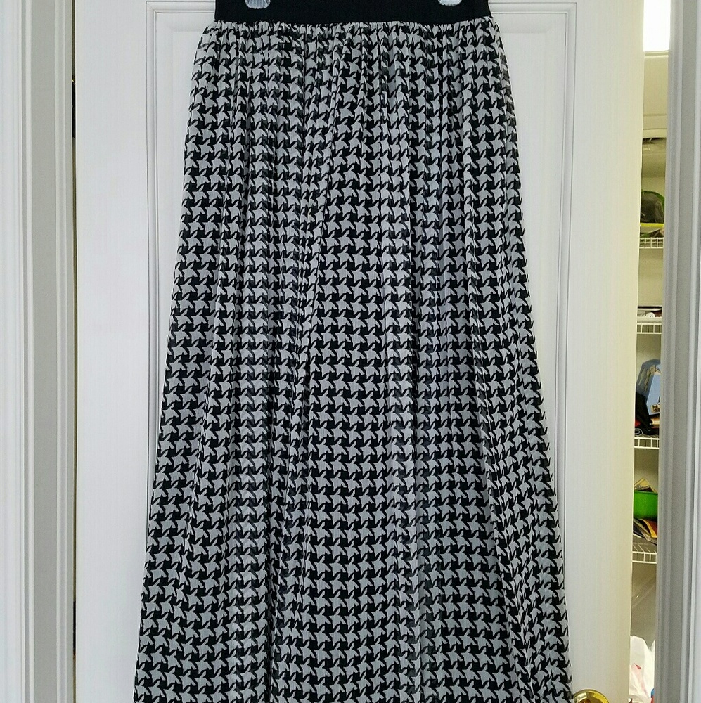 Talbots Hounds Tooth Maxi Skirt NWT