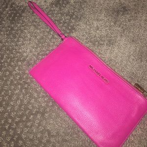 Michael Kors Hot Pink Clutch Wristlet.