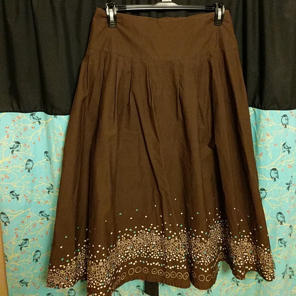 Brown polkadot skirt