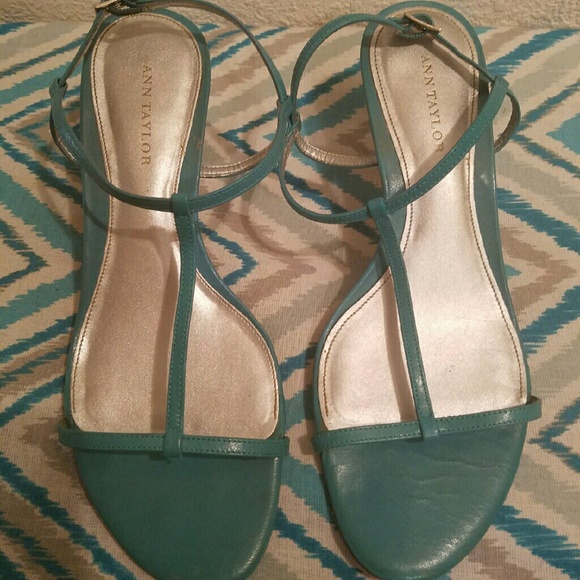 Ann Taylor - Turquoise Leather Sandals - Picture 2 of 4