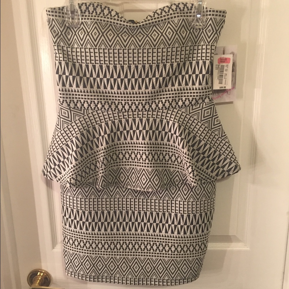 Strapless mini dress