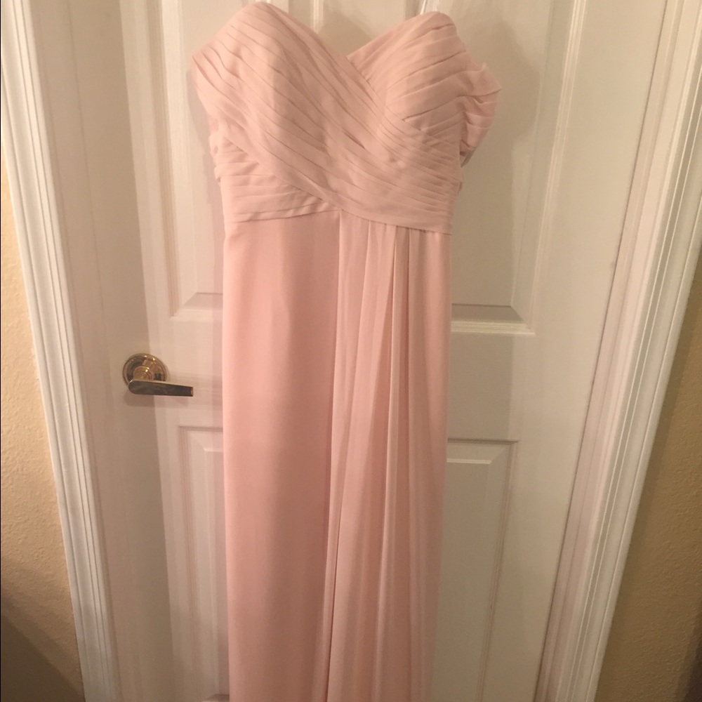 Light Pink, floor length strapless dress
