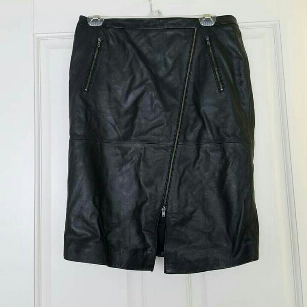 Leather Halogen Midi Skirt