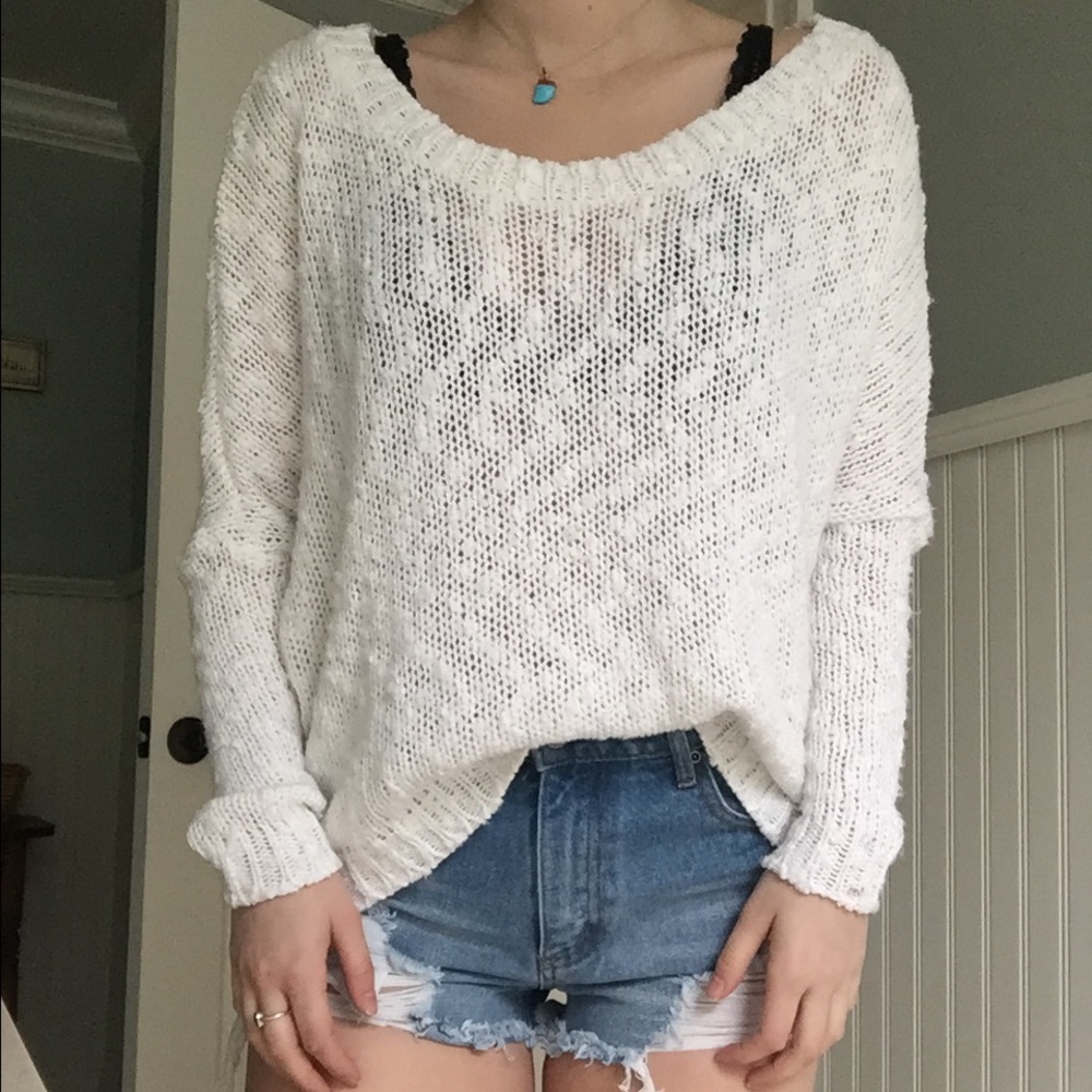 LF Brand White Knit Sweater