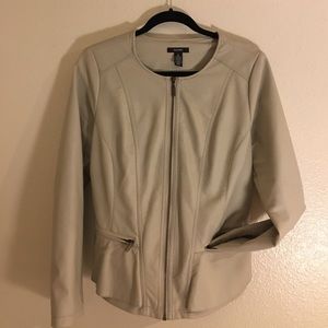 Lined Faux-Leather Moto Jacket