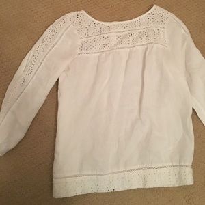J Crew white Eyelet blouse