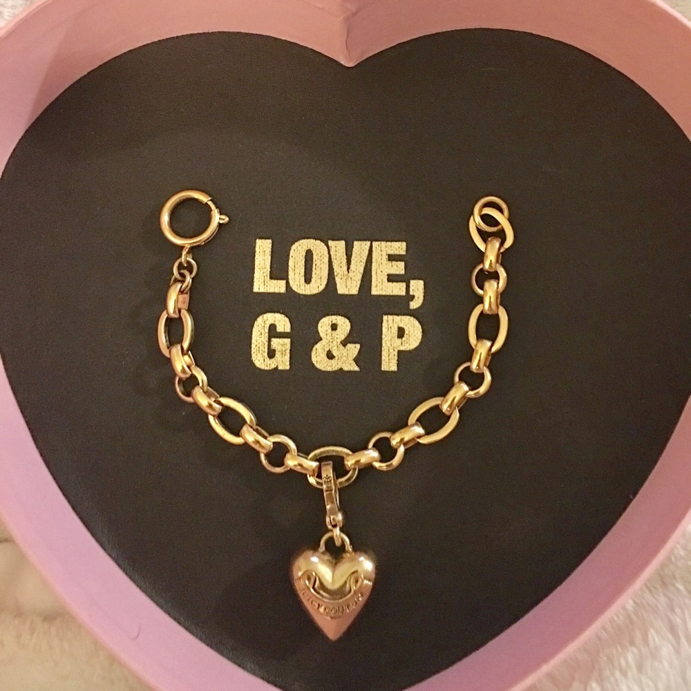 Juicy Couture Charm Bracelet & Puff Heart Charm