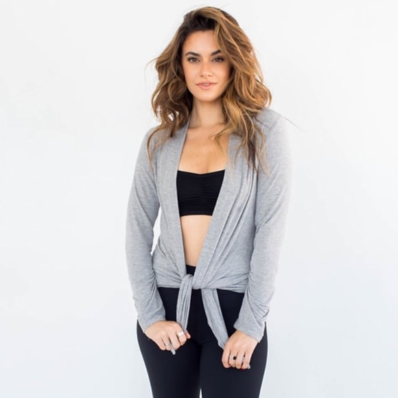 OPEN JERSEY CARDI • HEATHER GREY - Picture 3 of 4