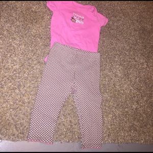 Baby onesie and polka dot leggings