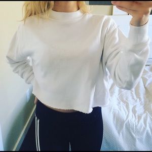 Forever 21 Crop White Sweater Top