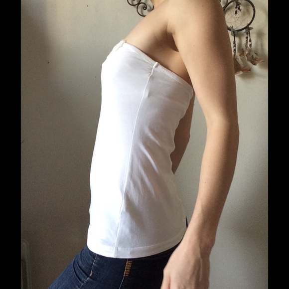 SOLD Carla White Lace Tube Top Summer Stretch! - Picture 2 of 8