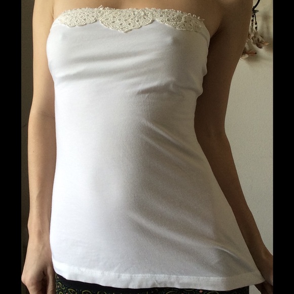 SOLD Carla White Lace Tube Top Summer Stretch! - Picture 7 of 8