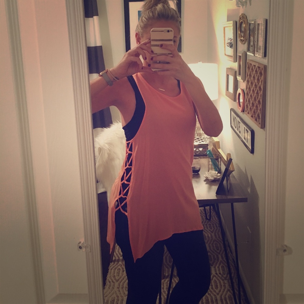 Awesome side stitched coral top!