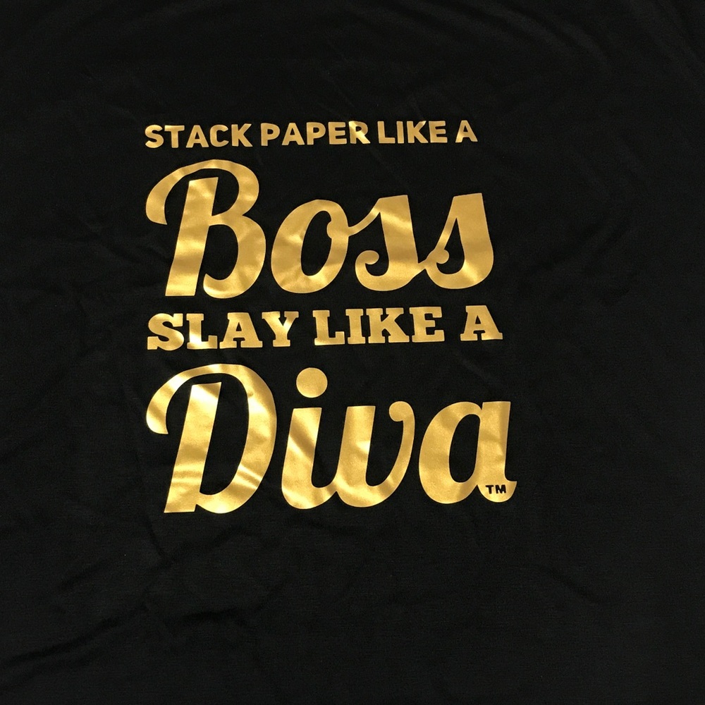 🎈SALE Stack Paper Like a Boss Top in Gold [TO-56] - Picture 2 of 4