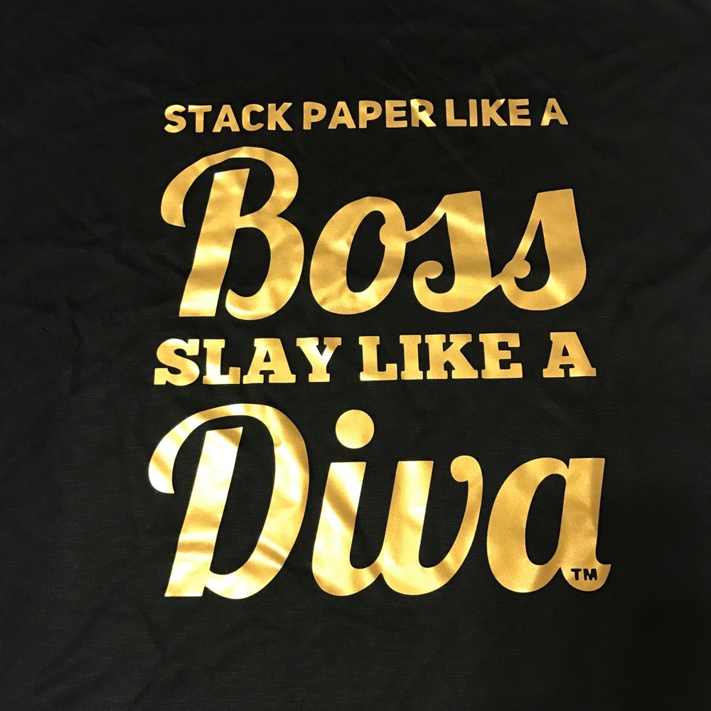 🎈SALE Stack Paper Like a Boss Top in Gold [TO-56] - Picture 3 of 4