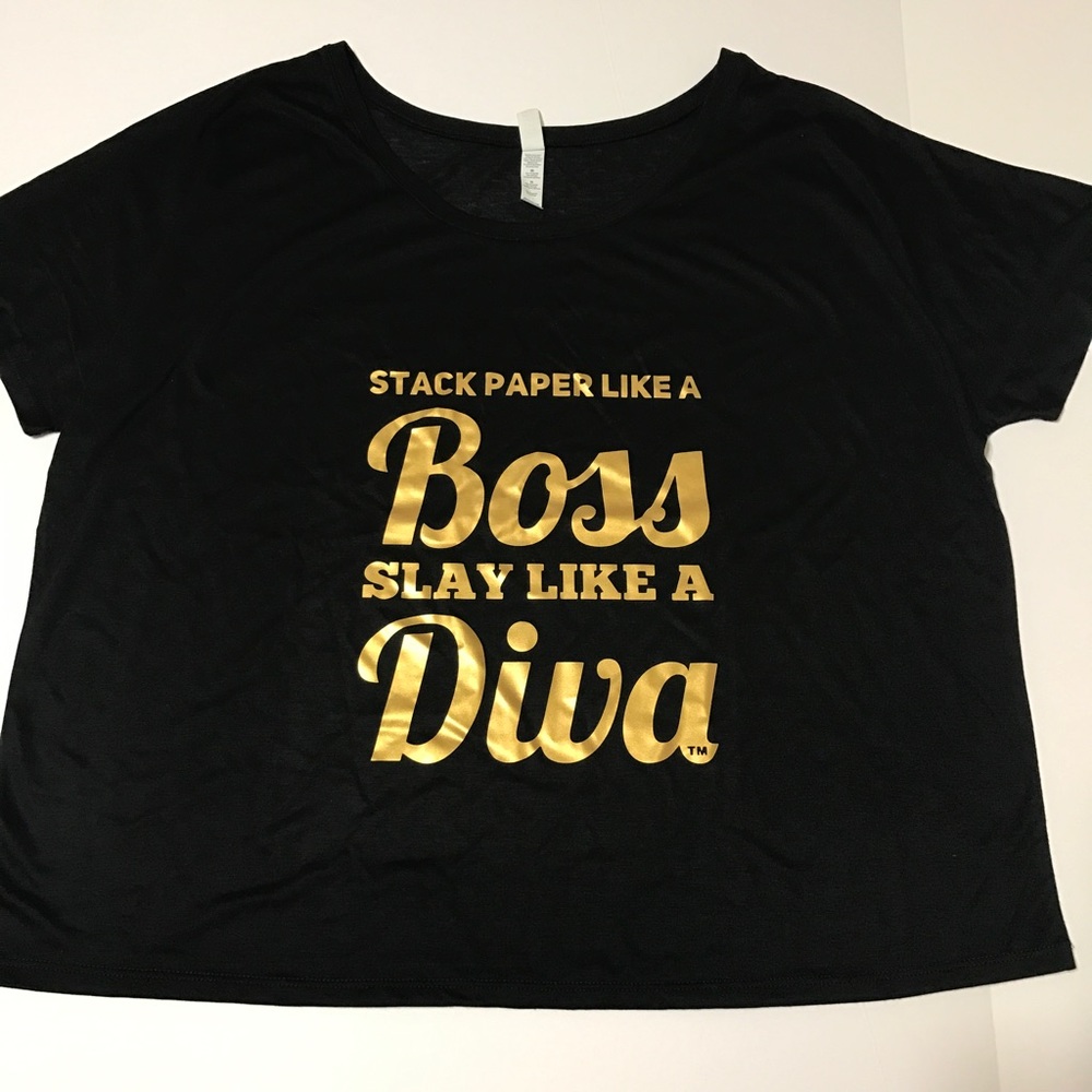 🎈SALE Stack Paper Like a Boss Top in Gold [TO-56] - Picture 4 of 4