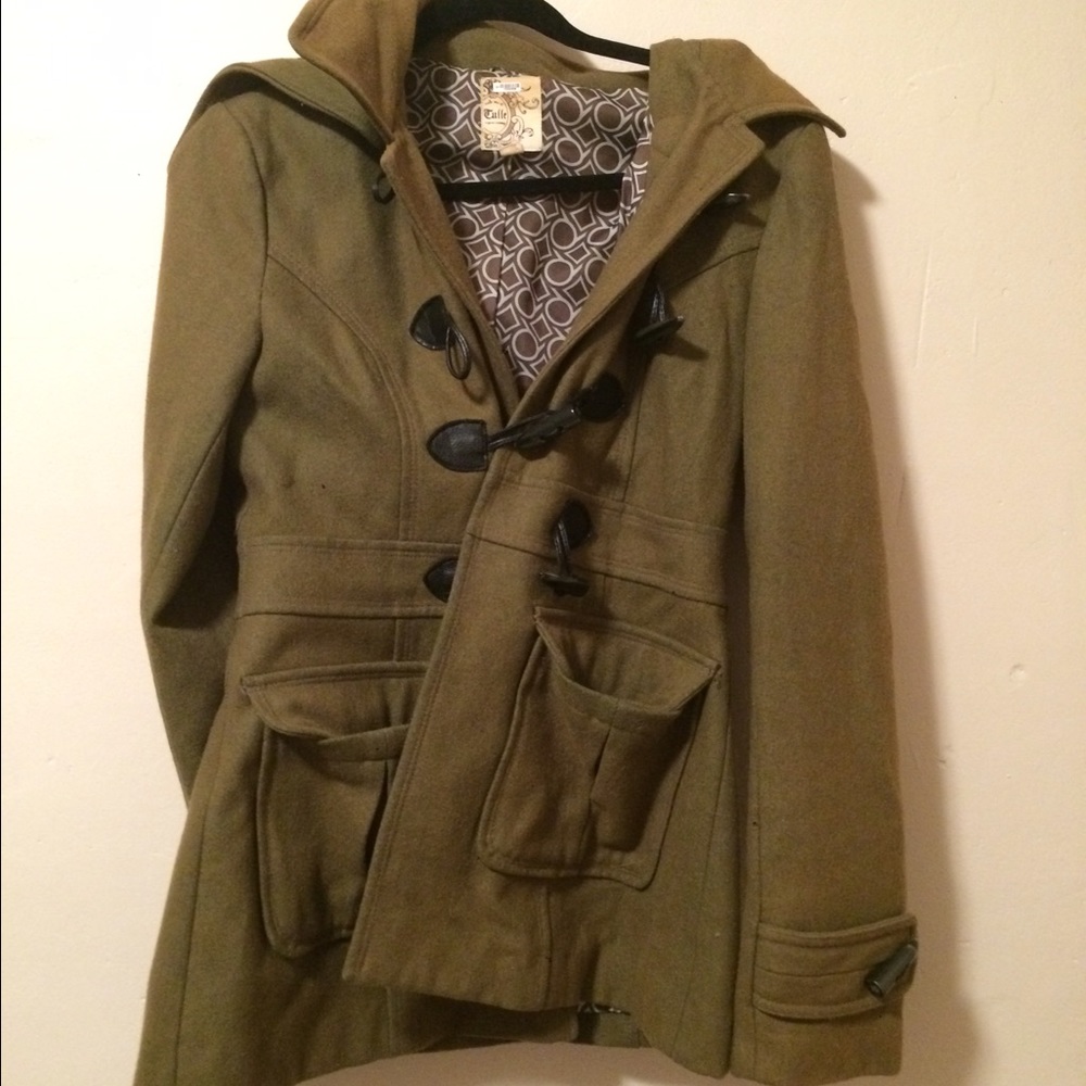 Navy green peacoat