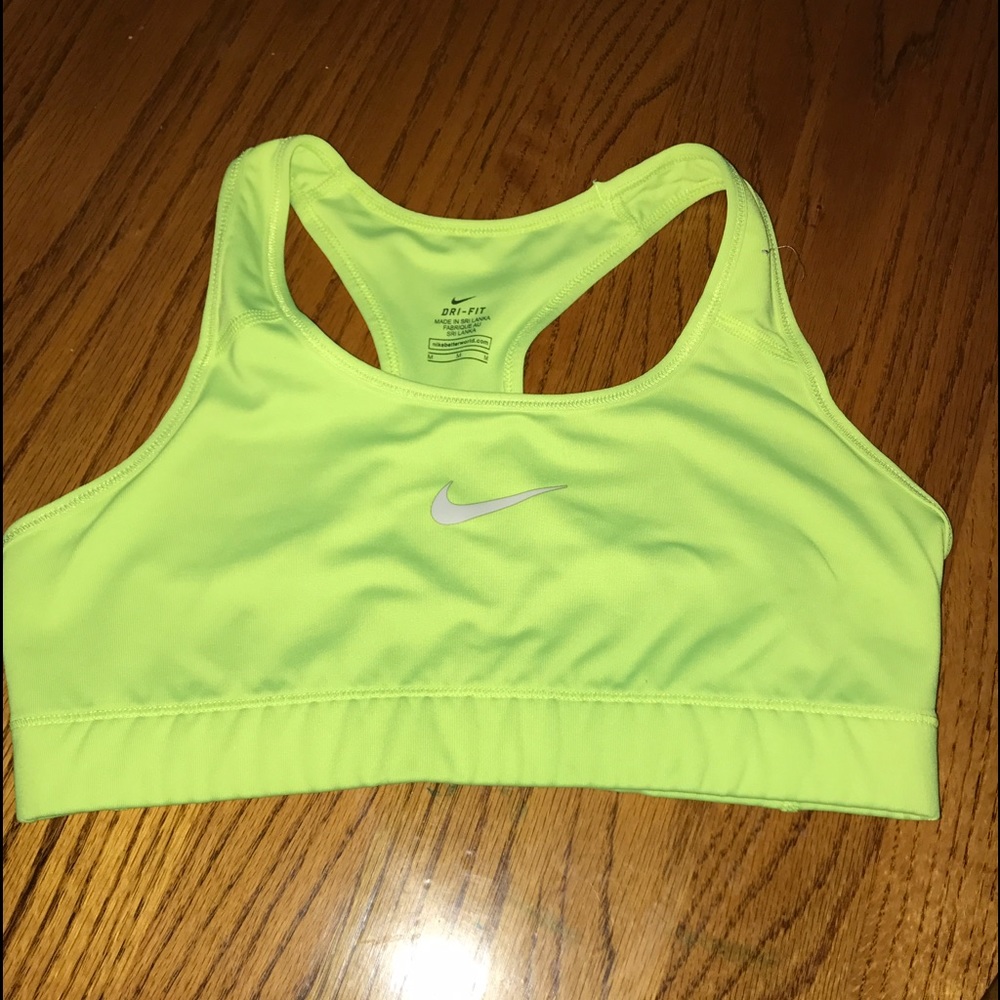 NWOT Neon Green Nike Dri-Fit Sports Bra