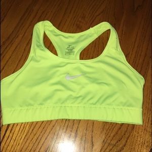 NWOT Neon Green Nike Dri-Fit Sports Bra