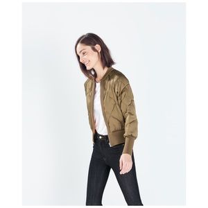 REDUCED!! Zara cropped quilted Bomber jacket