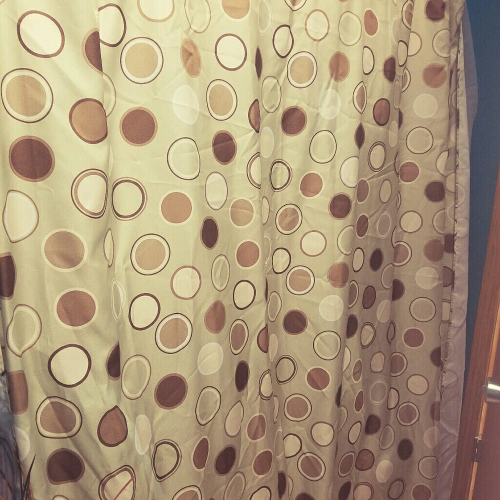 Shower curtain with liner and hooks