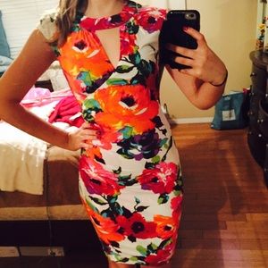 Cache Midi Floral Dress