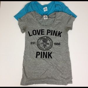 PINK Victoria's Secret BUNDLE grey and blue tops