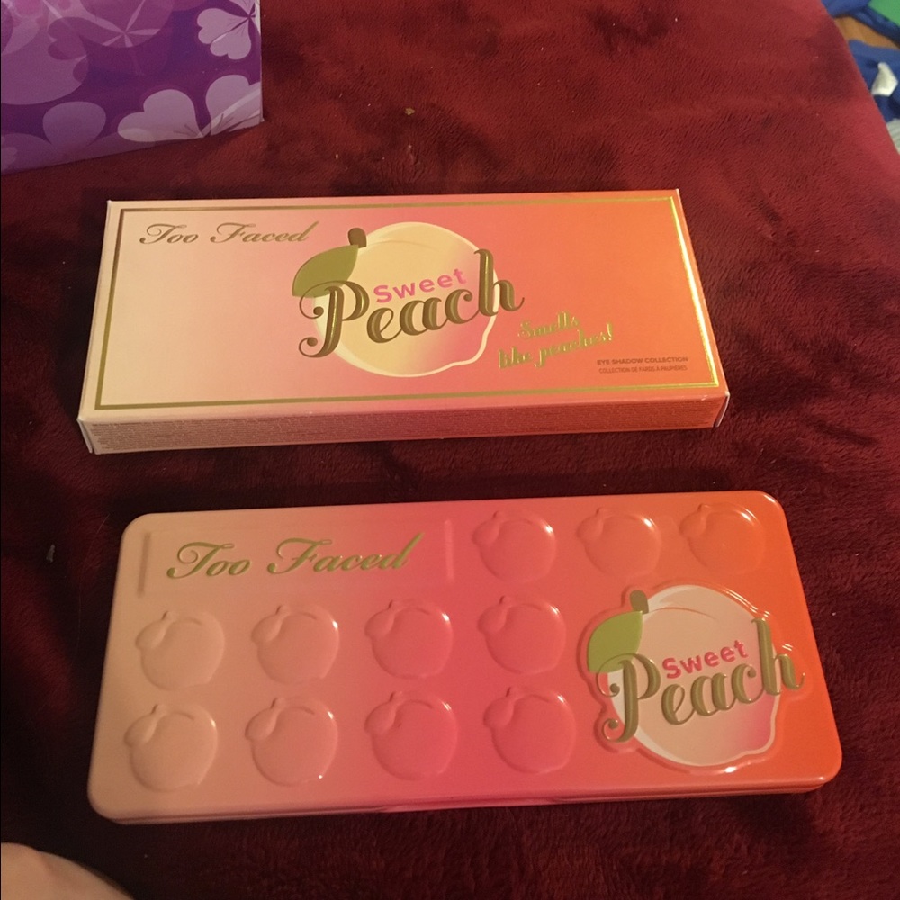Too Faced peach pallet swatched