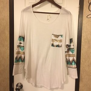 Pink Owl sequence 3/4 sleeve, size M