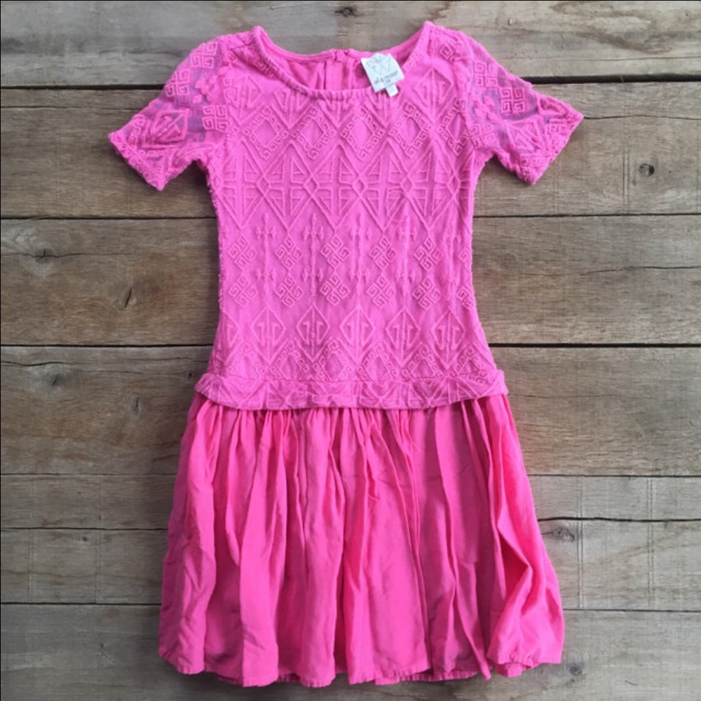 6/7/8 Ella Moss Pink Lace Dress Girls