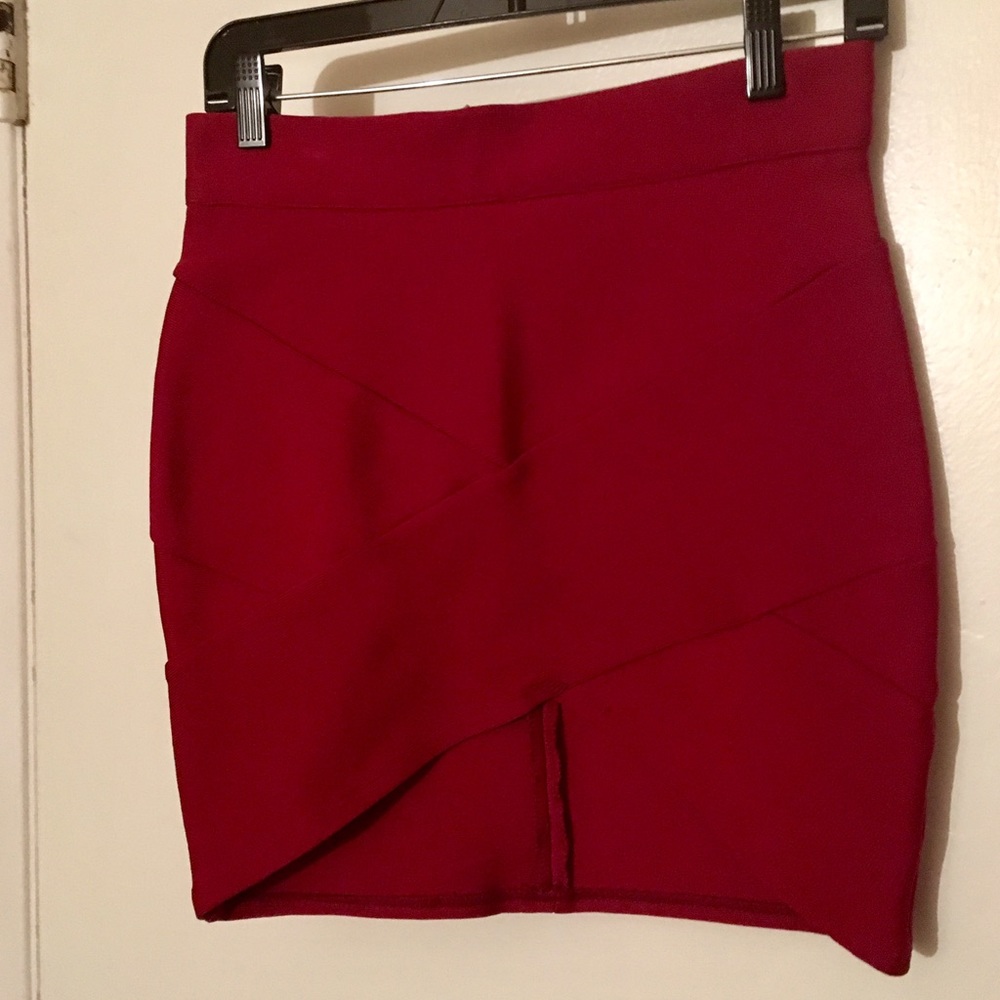 Red Bandage Arched Mini Skirt