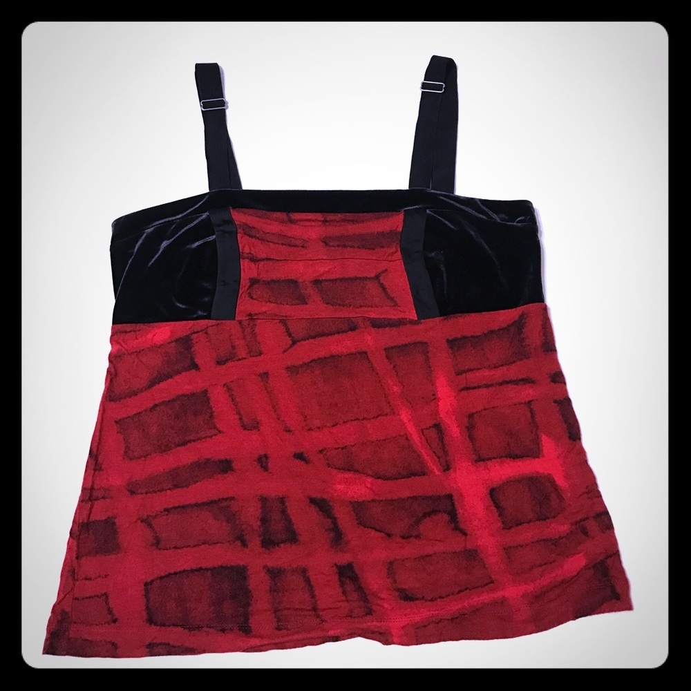 🎈SALE Simply Vera Rich Red & Black Cami [TO-14]