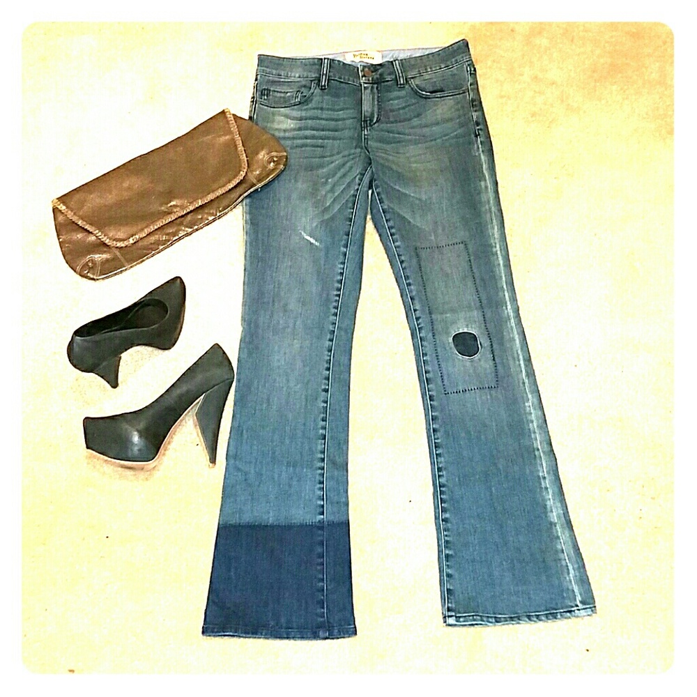 Anthropologie Patchwork Distressed Jeans