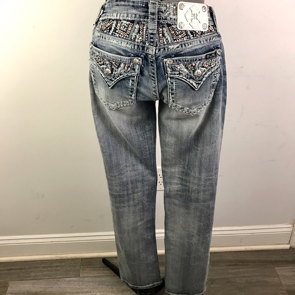 NWOT Miss Me Rhinestone Easy Straight Jeans - Picture 5 of 8