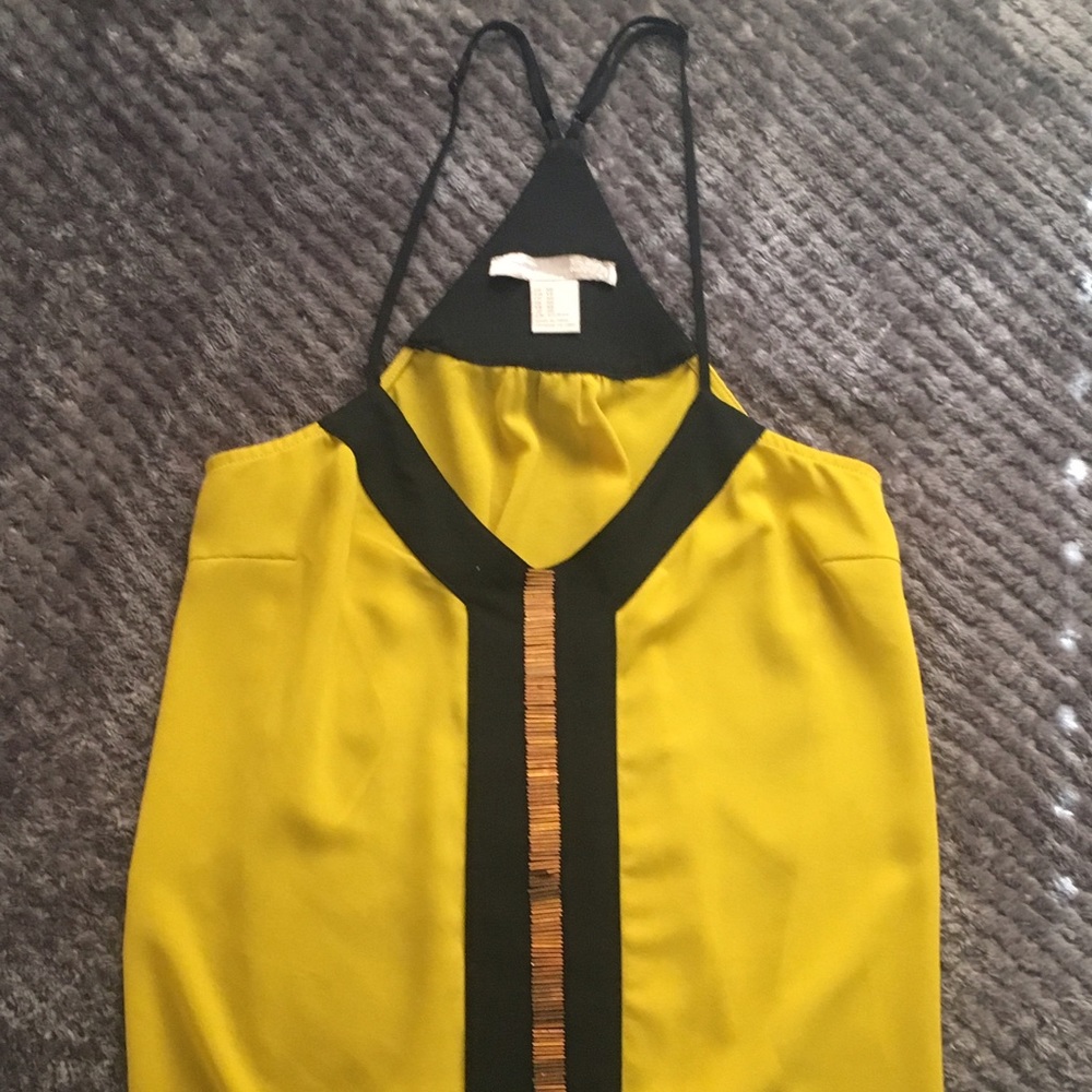 Forever 21 Yellow/Dark Navy Top