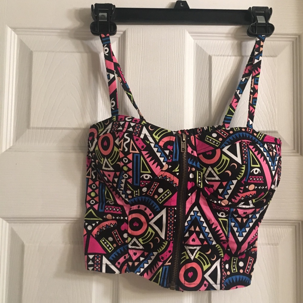 Front-Zip Fun Crop Corset Top