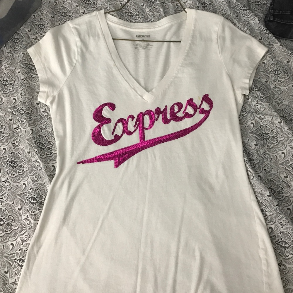 White short sleeve shirt express