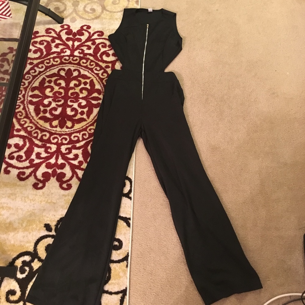 Black jumpsuit with peekaboo back