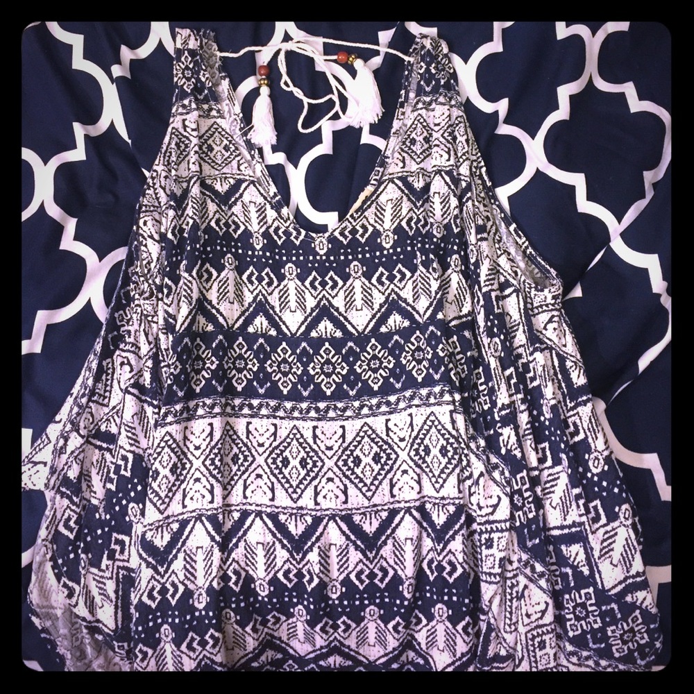 Boho flowy Aztec print shirt