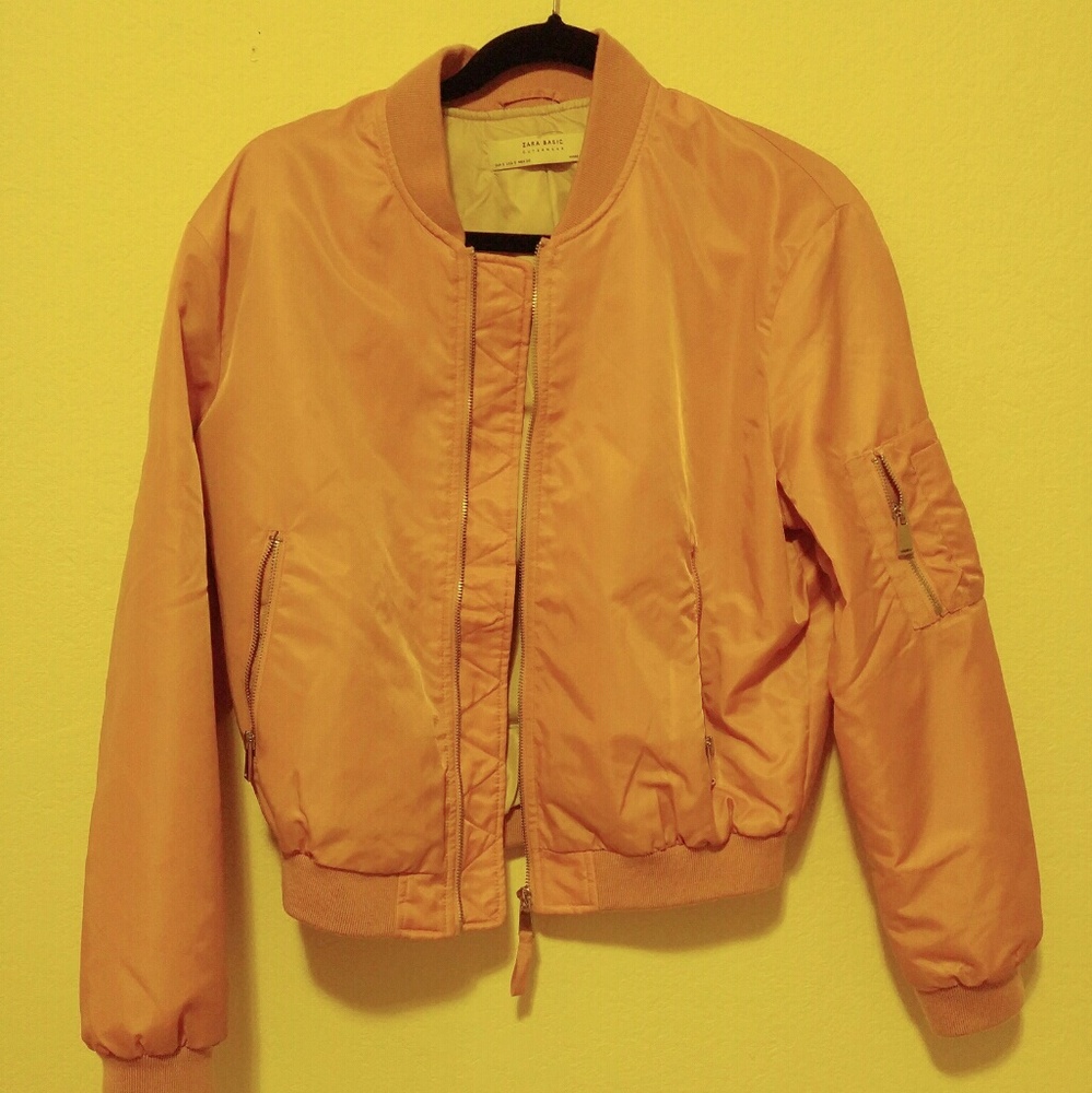 Pink bomber jacket Zara