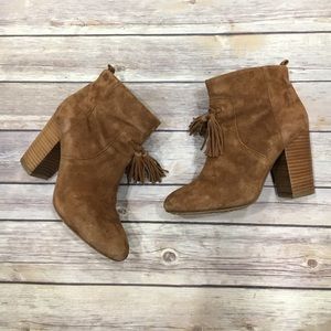 French Connection Camel Suede Bootie