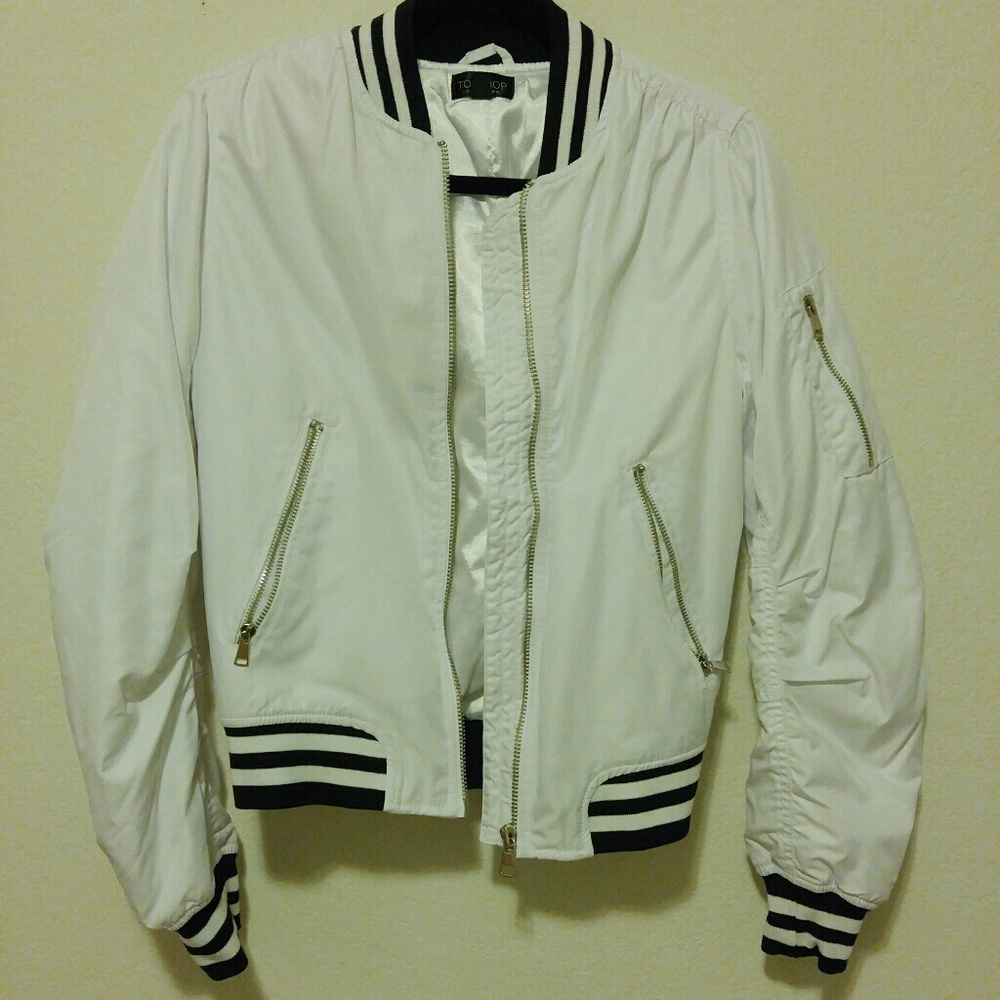 Topshop bomber jacket white