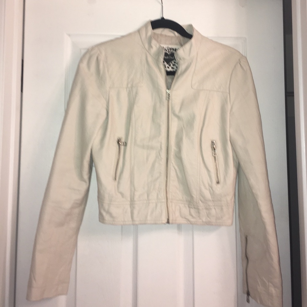 Fun Cream Pleather Jacket