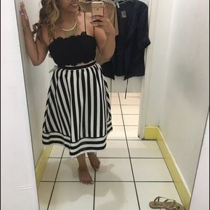 Striped black and white skirt