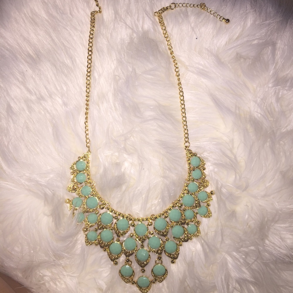 Statement necklace sea foam green
