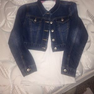 Kids crop jean jacket