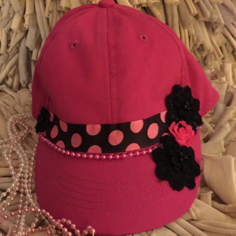 🌼BRIGHT PINK CADET LITTLE GIRL HAT
