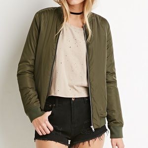 Forever 21 Green Bomber Jacket